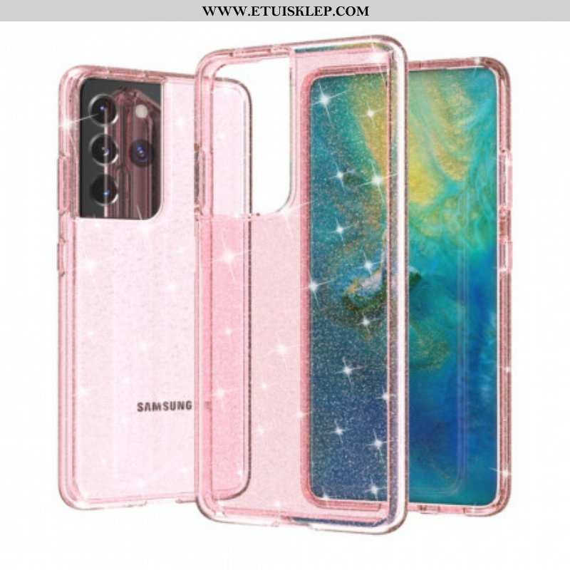 Etui do Samsung Galaxy S21 Ultra 5G Przezroczyste Cekiny